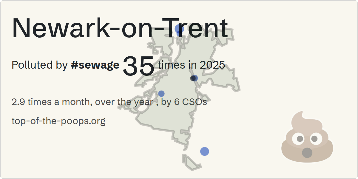 Sewage pollution map of Newark-on-Trent