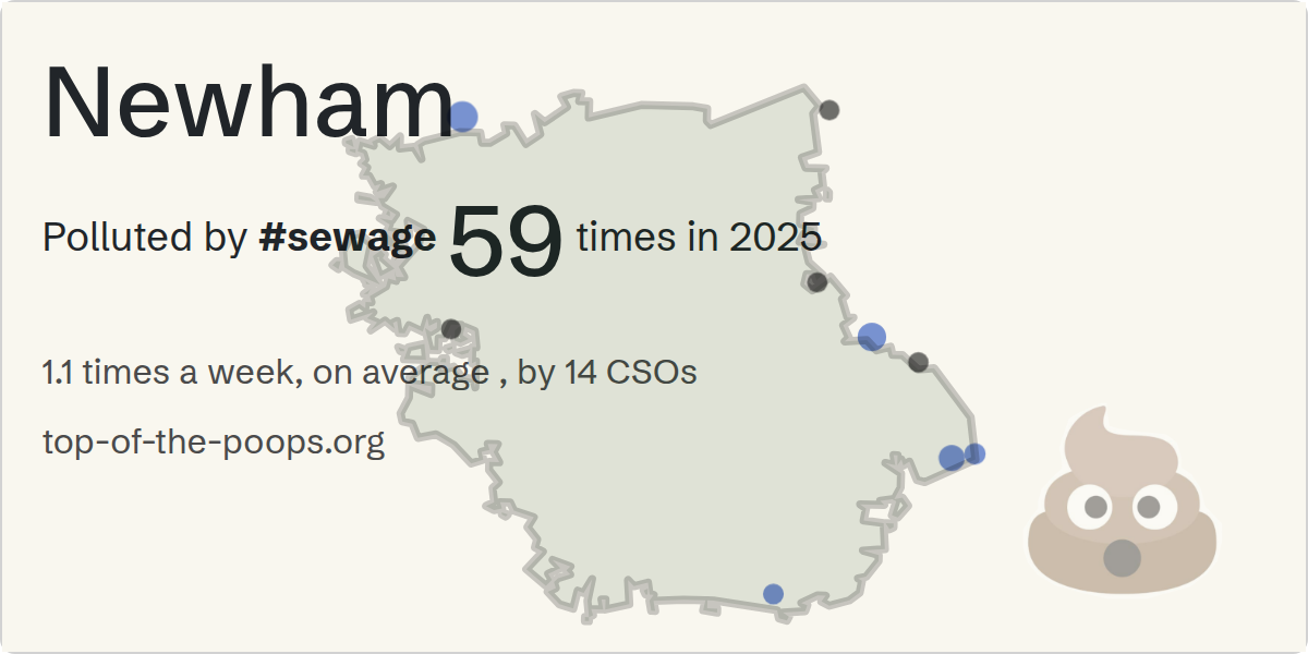 Sewage pollution map of Newham