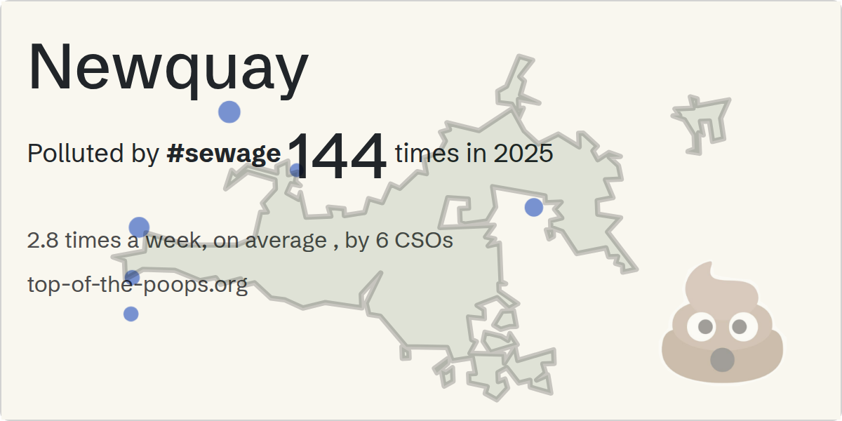 Sewage pollution map of Newquay
