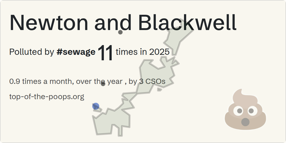 Sewage pollution map of Newton and Blackwell