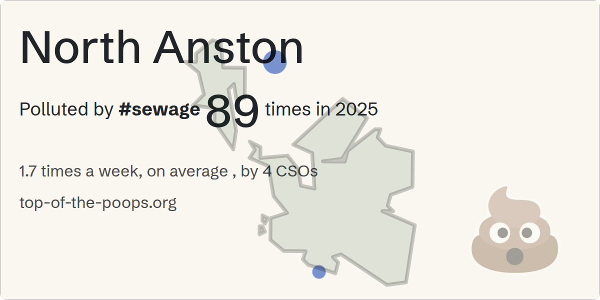 Sewage pollution map of North Anston