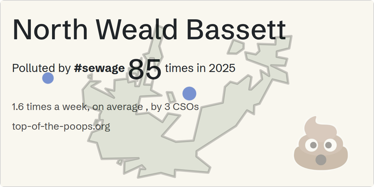 Sewage pollution map of North Weald Bassett