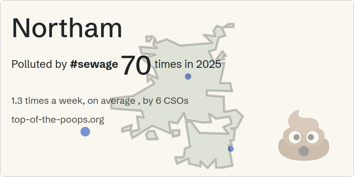 Sewage pollution map of Northam