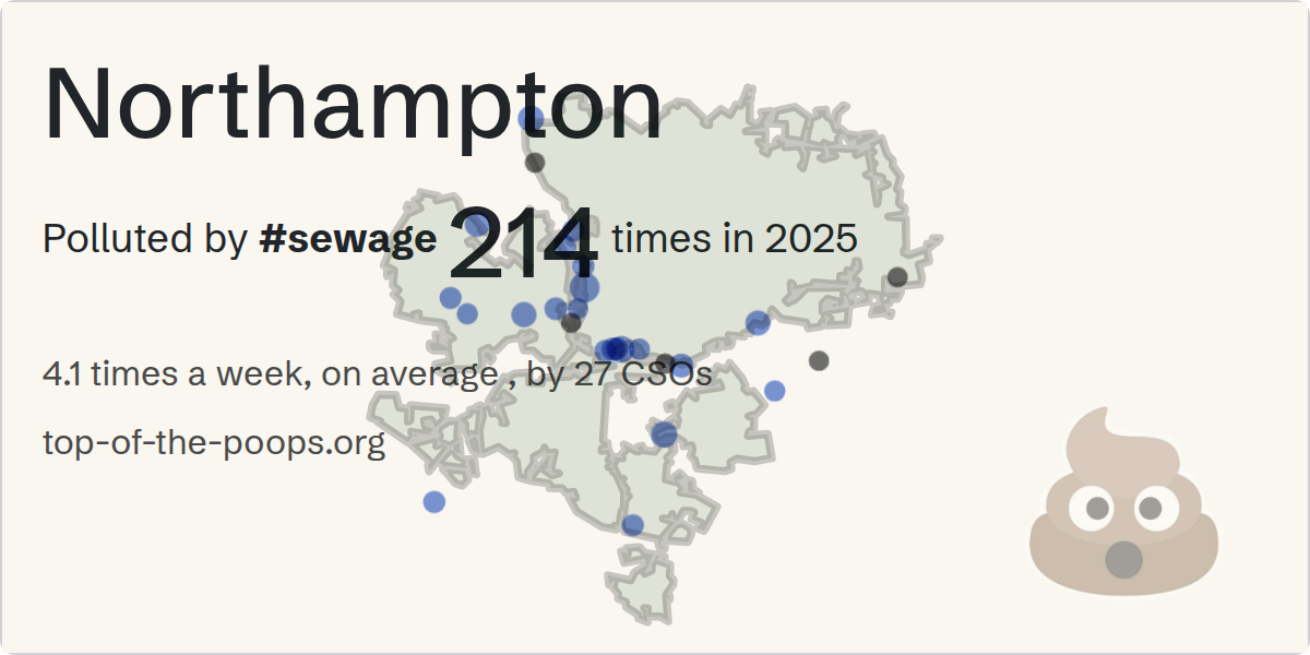 Sewage pollution map of Northampton