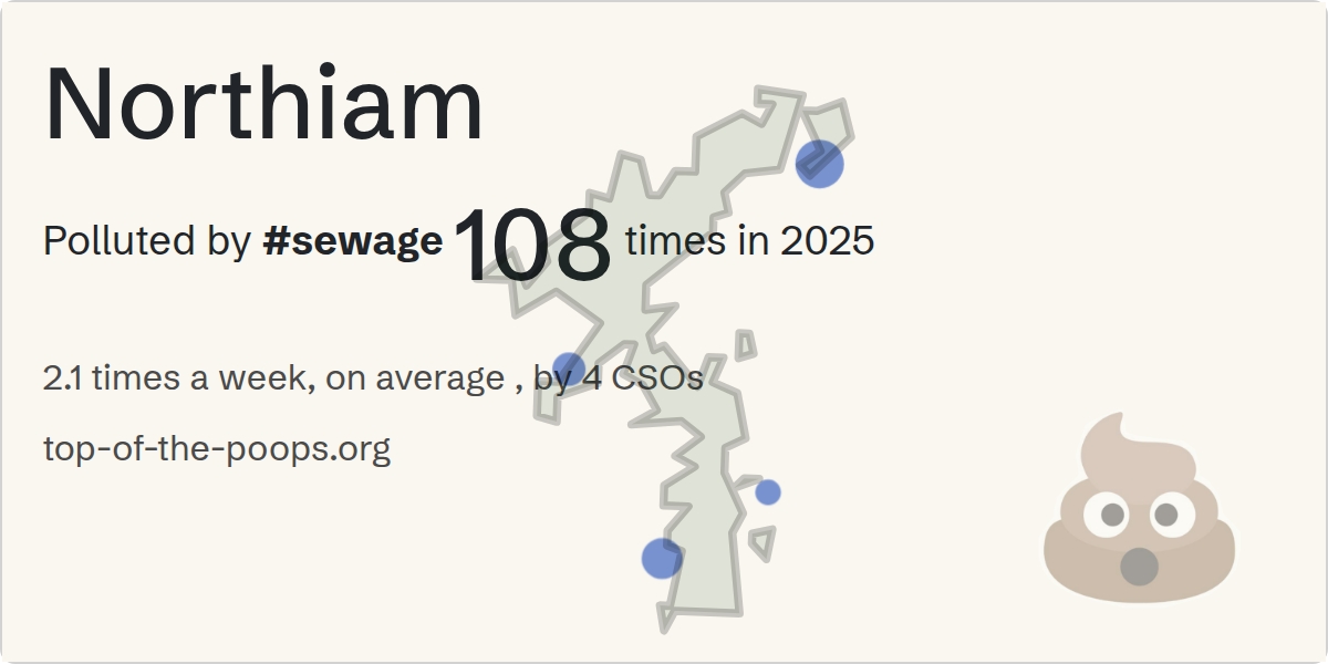 Sewage pollution map of Northiam