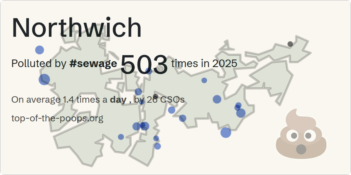 Sewage pollution map of Northwich