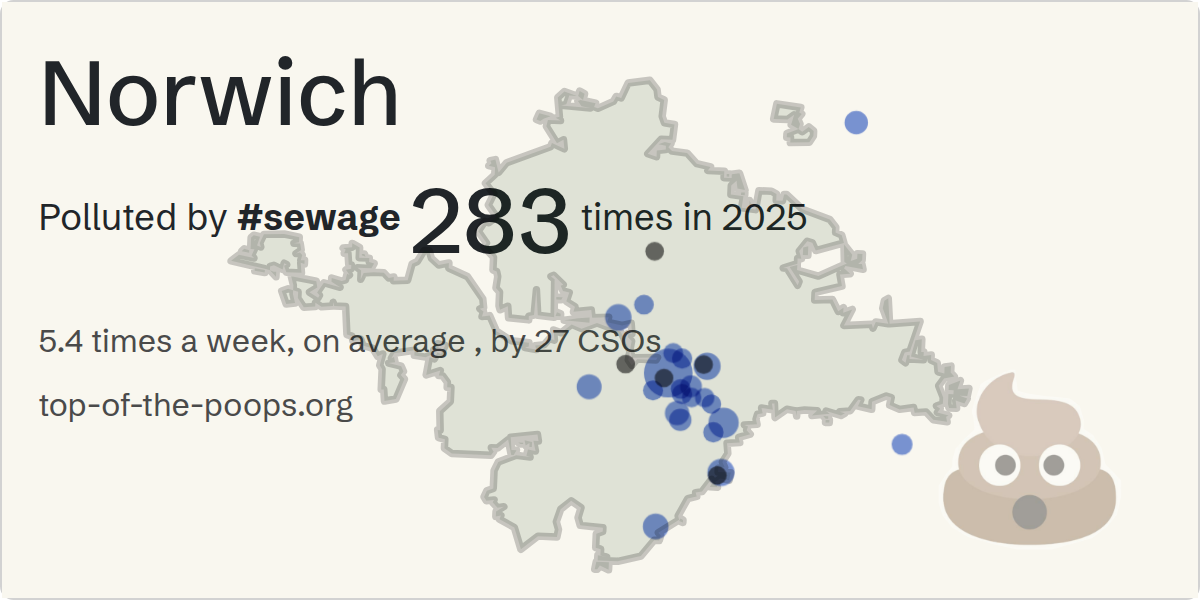 Sewage pollution map of Norwich