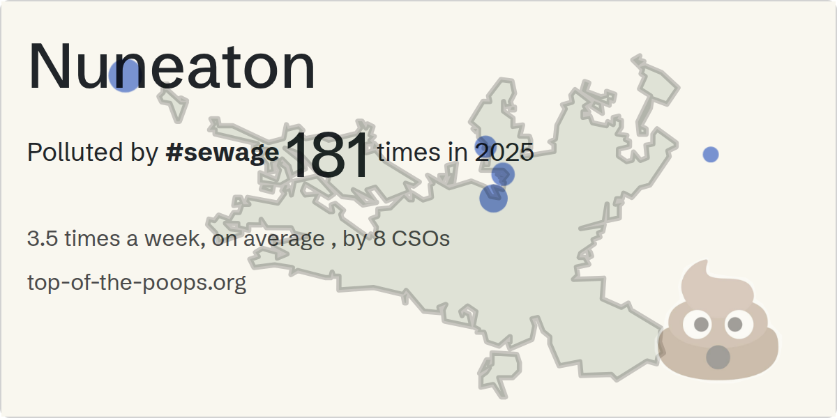 Sewage pollution map of Nuneaton