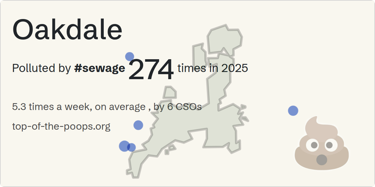 Sewage pollution map of Oakdale