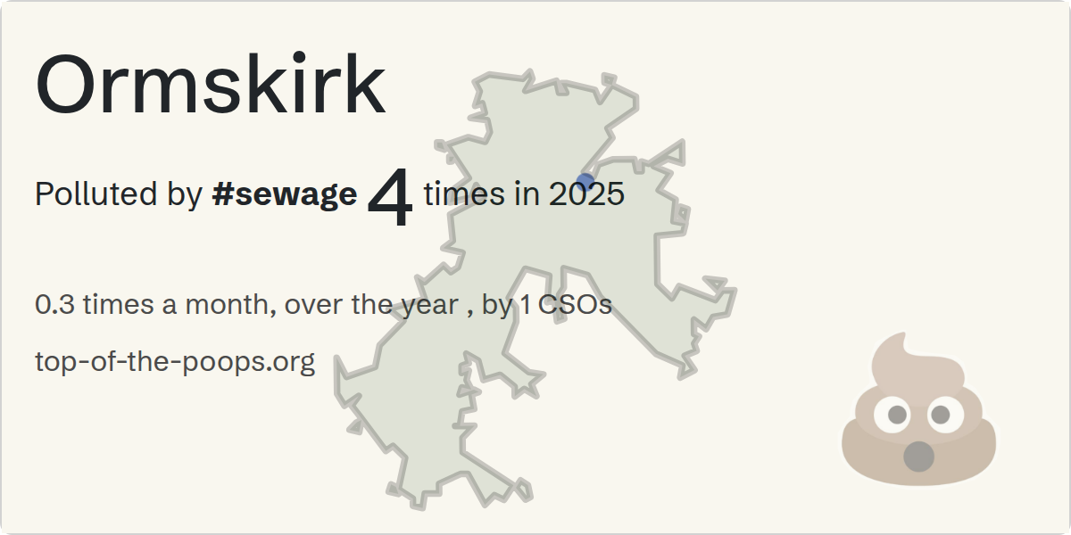 Sewage pollution map of Ormskirk