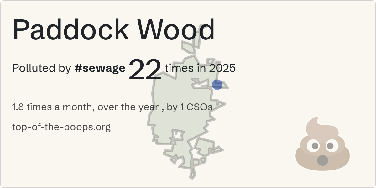 Sewage pollution map of Paddock Wood