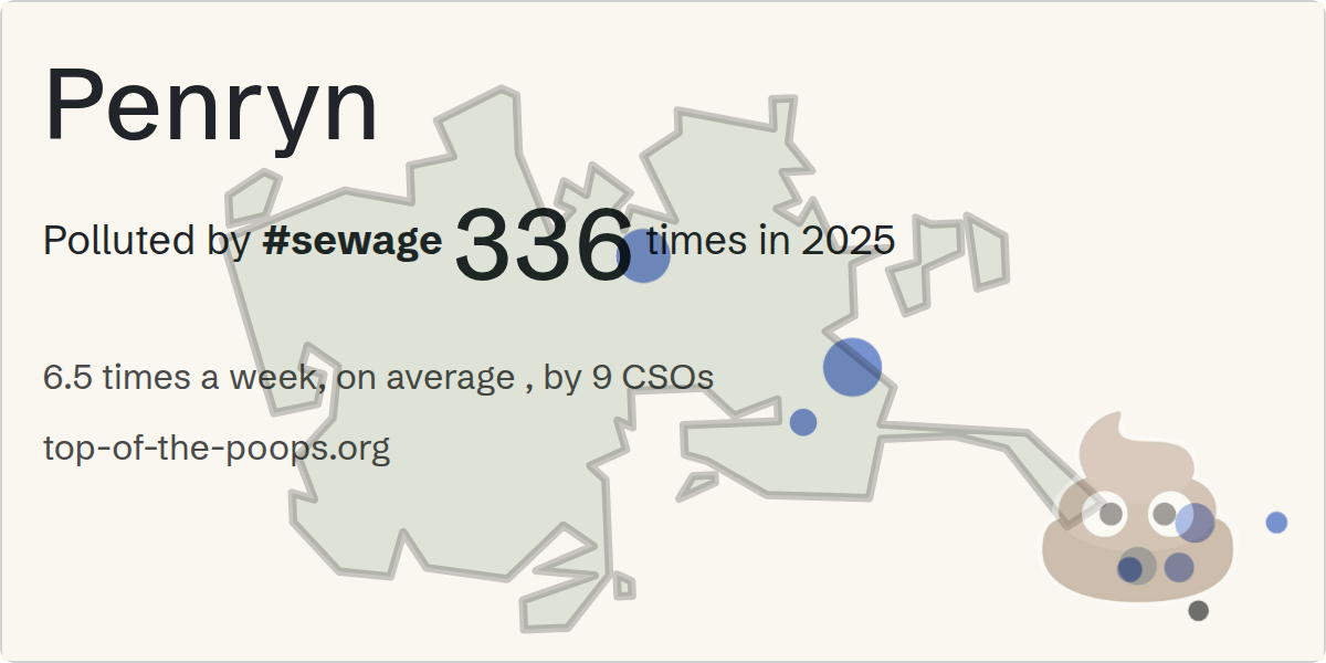 Sewage pollution map of Penryn
