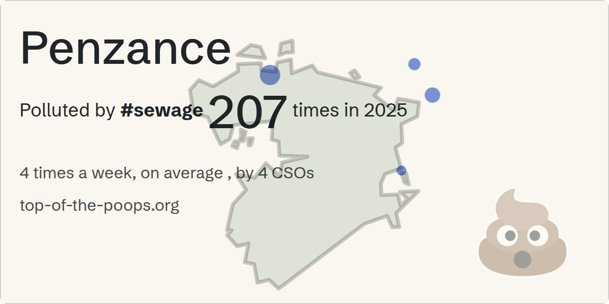 Sewage pollution map of Penzance