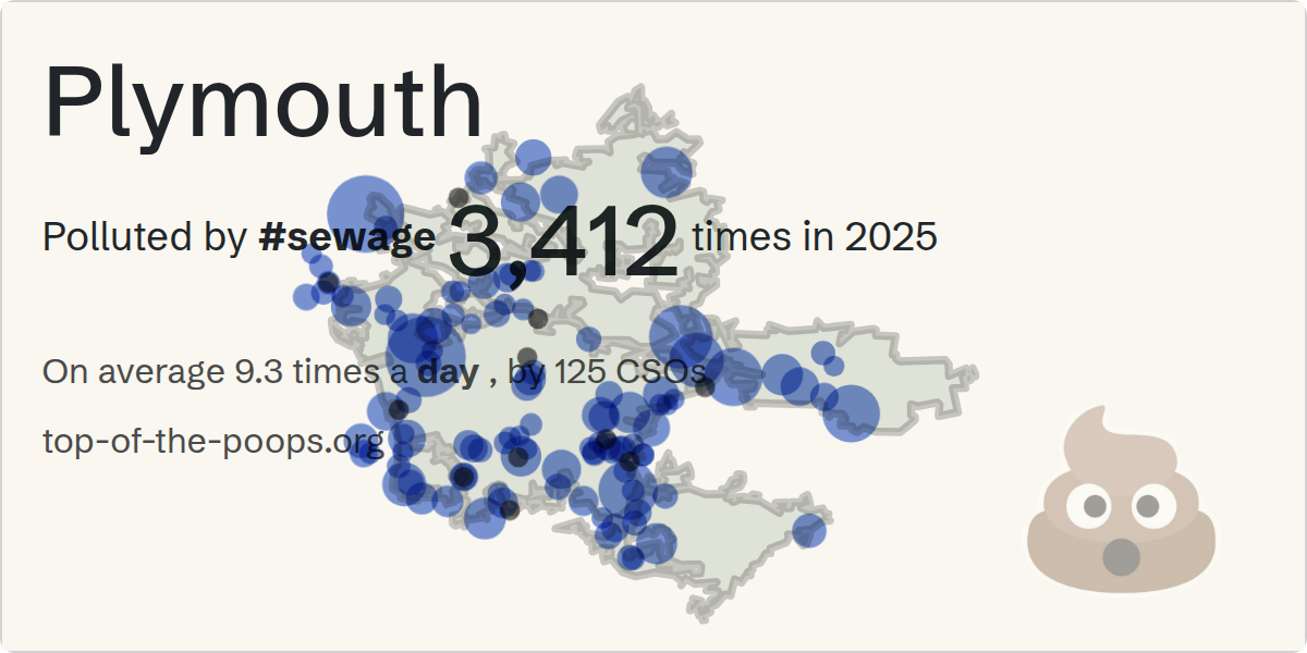 Sewage pollution map of Plymouth
