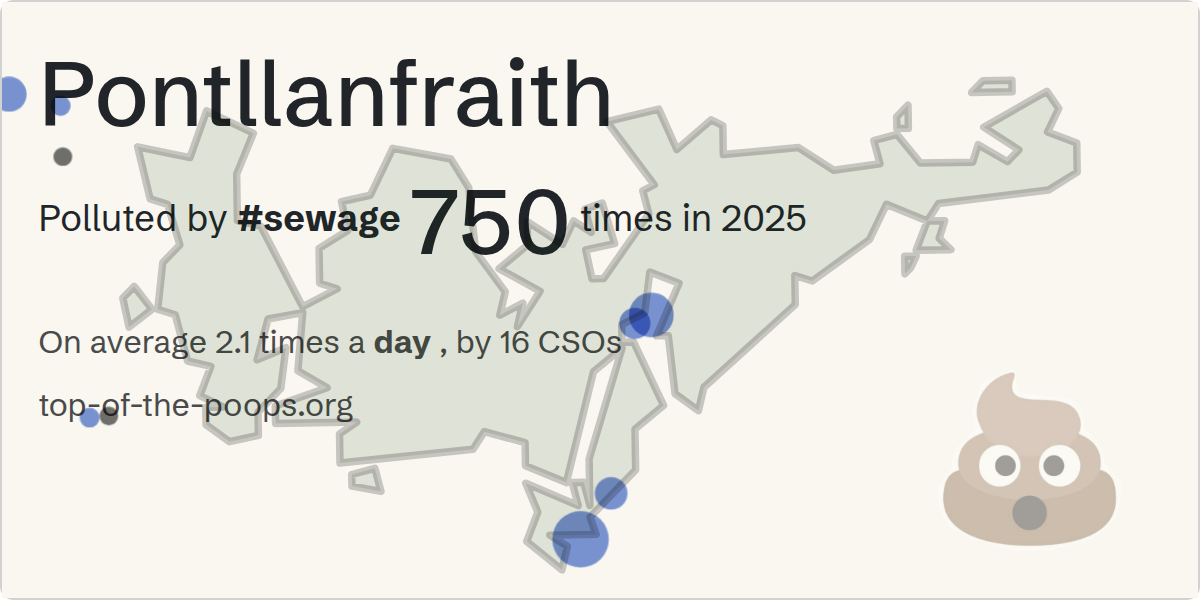 Sewage pollution map of Pontllanfraith