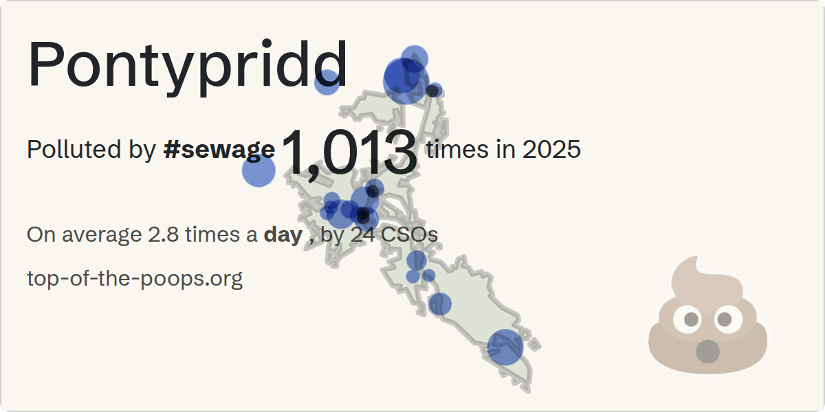 Sewage pollution map of Pontypridd