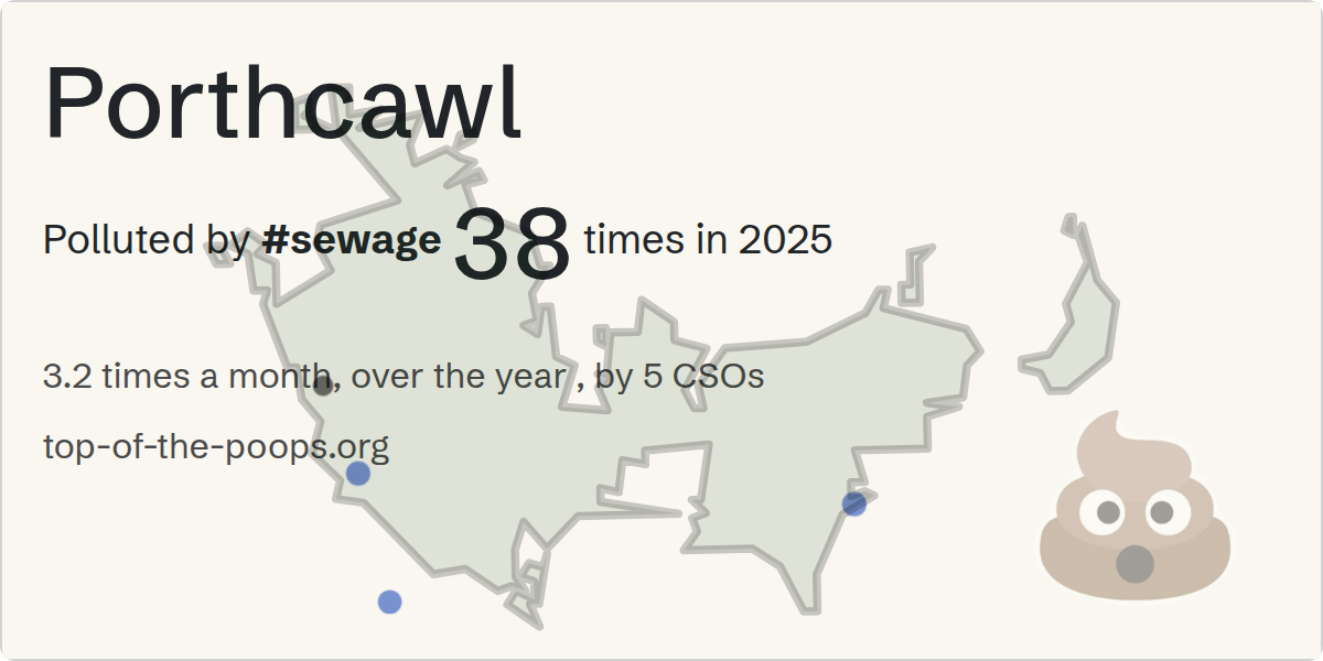 Sewage pollution map of Porthcawl