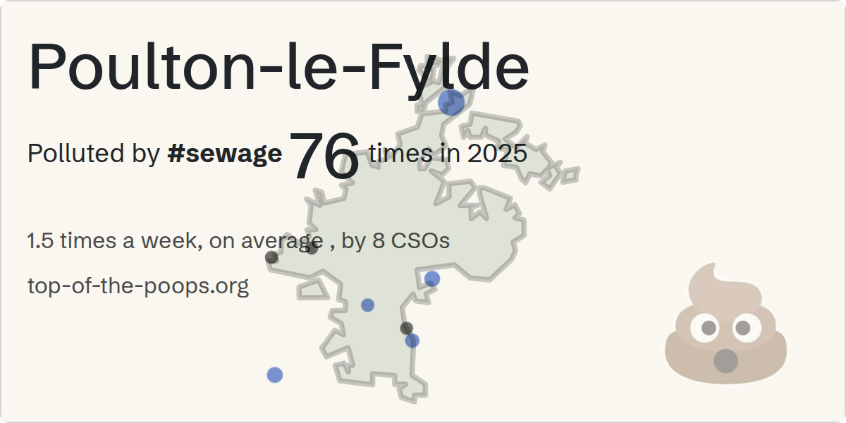 Sewage pollution map of Poulton-le-Fylde