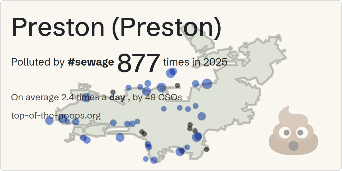 Sewage pollution map of Preston (Preston)
