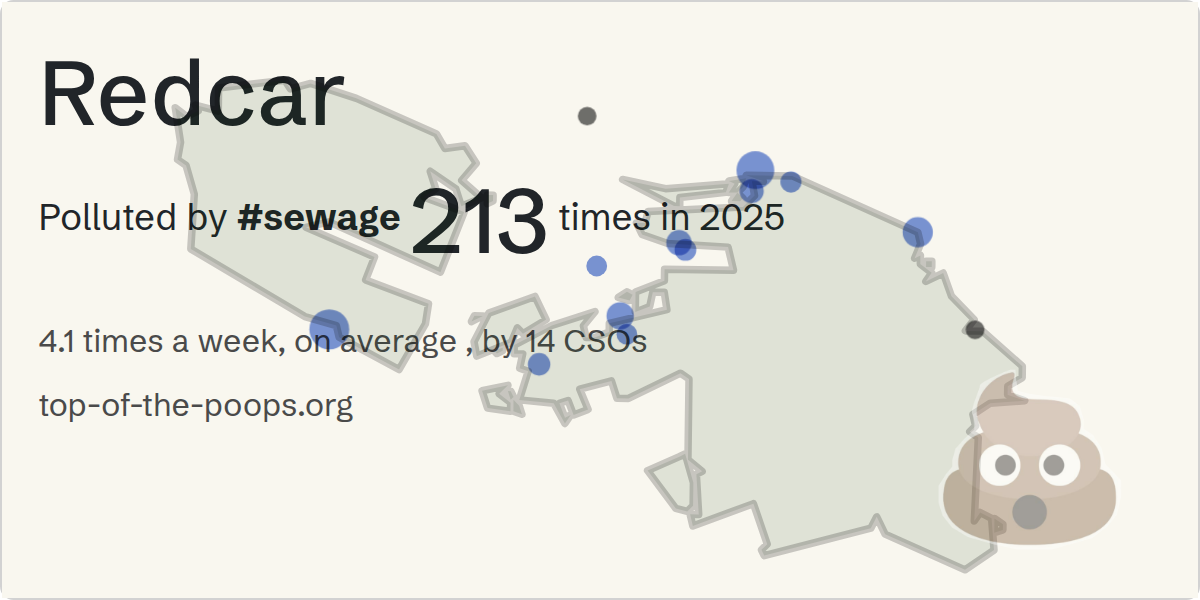 Sewage pollution map of Redcar