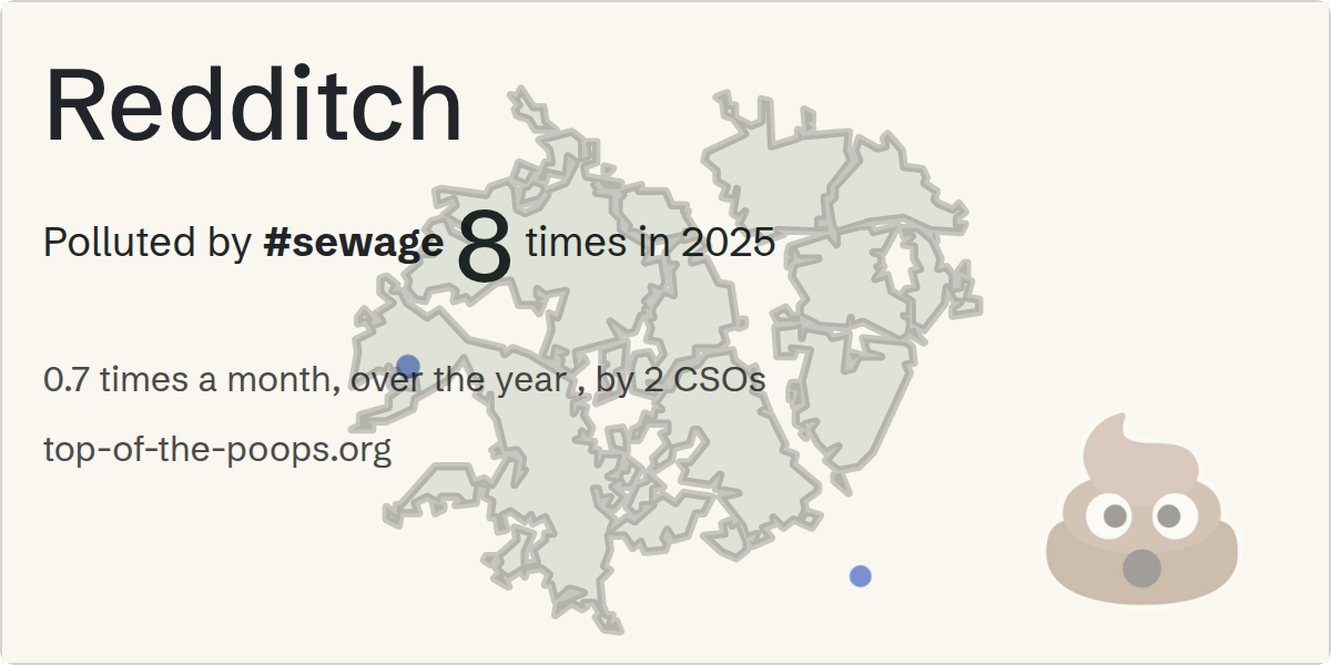 Sewage pollution map of Redditch