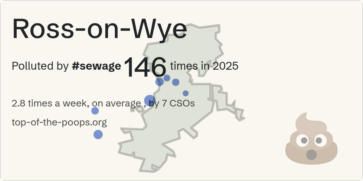 Sewage pollution map of Ross-on-Wye