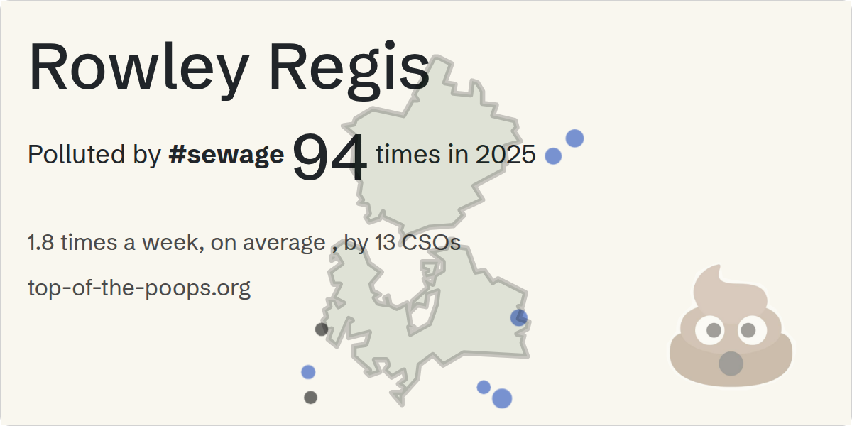 Sewage pollution map of Rowley Regis