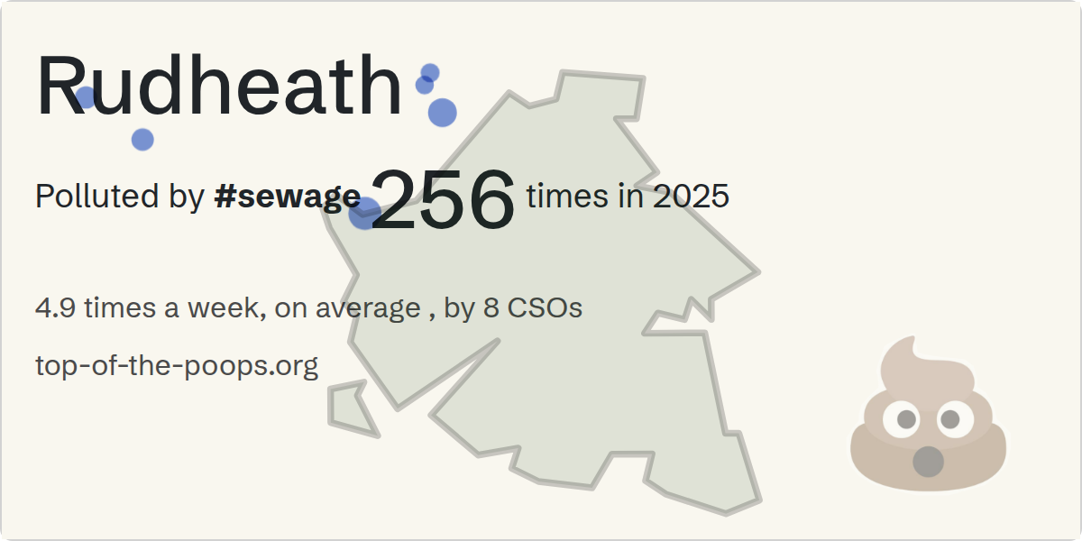 Sewage pollution map of Rudheath