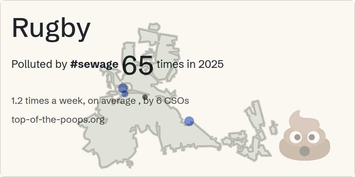 Sewage pollution map of Rugby