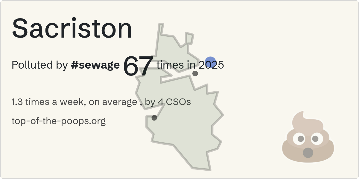 Sewage pollution map of Sacriston