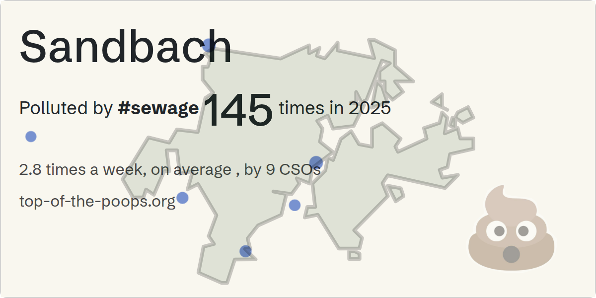 Sewage pollution map of Sandbach