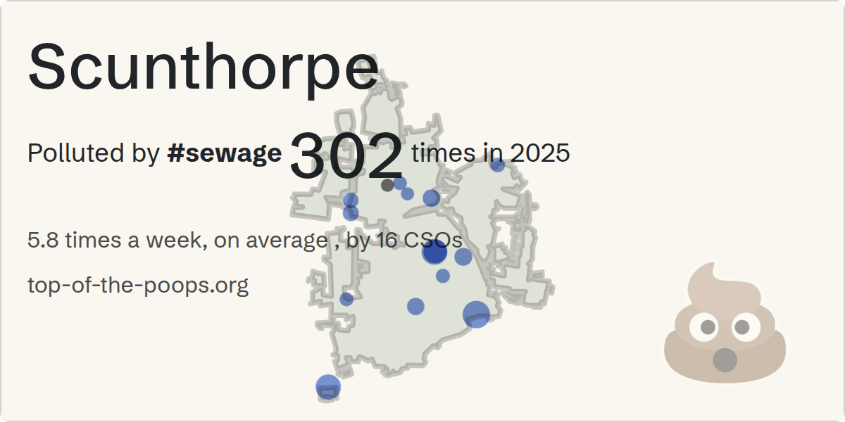 Sewage pollution map of Scunthorpe