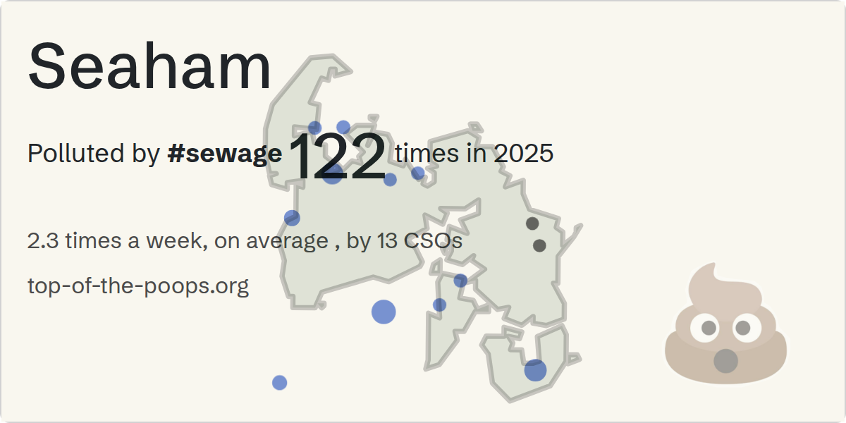 Sewage pollution map of Seaham