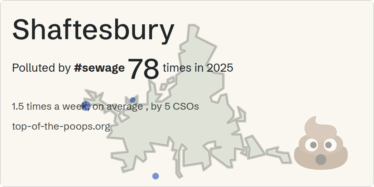Sewage pollution map of Shaftesbury