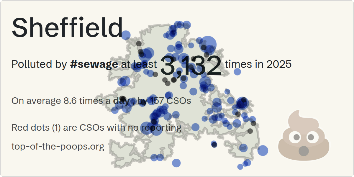 Sewage pollution map of Sheffield