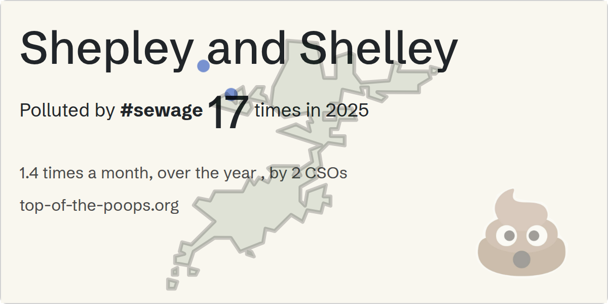 Sewage pollution map of Shepley and Shelley