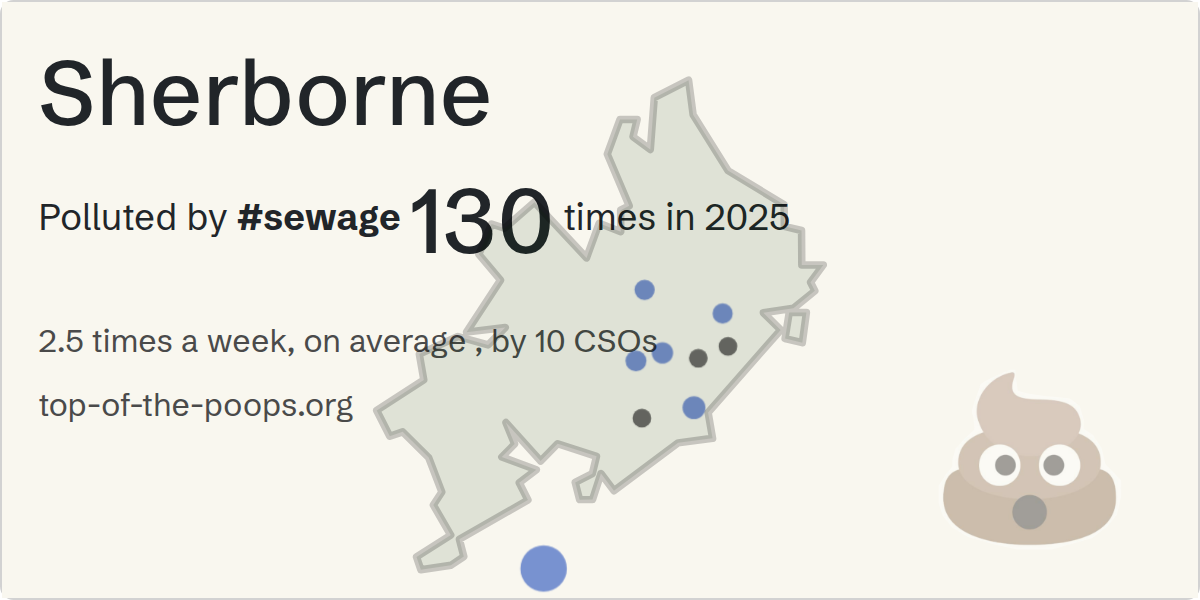 Sewage pollution map of Sherborne