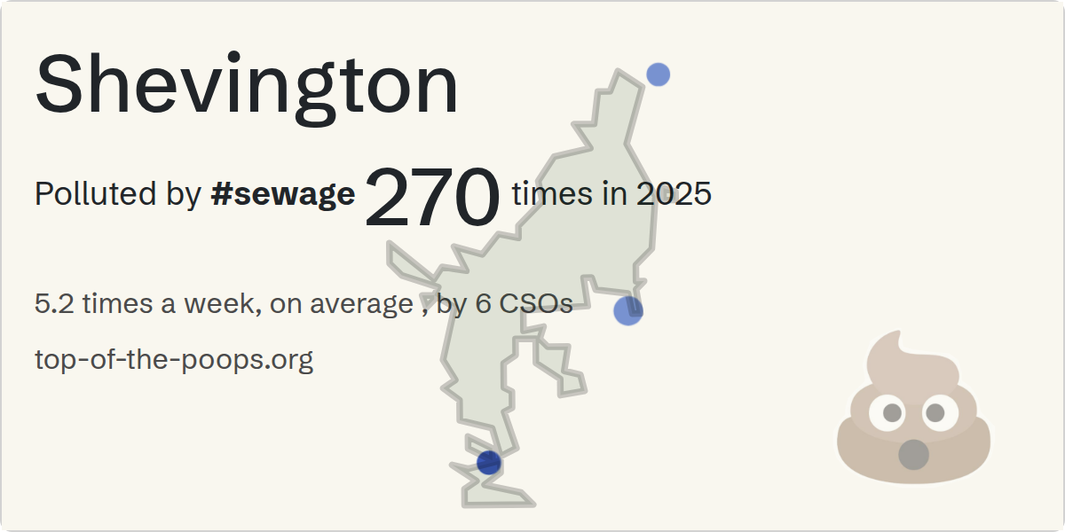 Sewage pollution map of Shevington