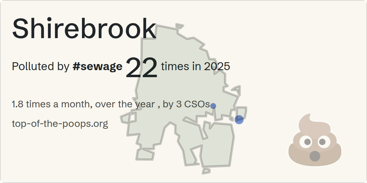 Sewage pollution map of Shirebrook