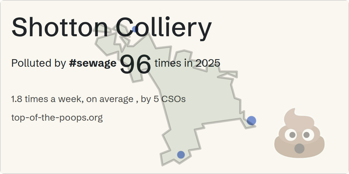 Sewage pollution map of Shotton Colliery