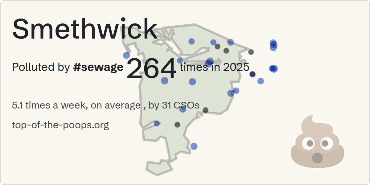 Sewage pollution map of Smethwick