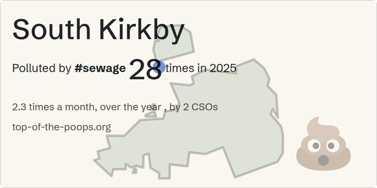 Sewage pollution map of South Kirkby
