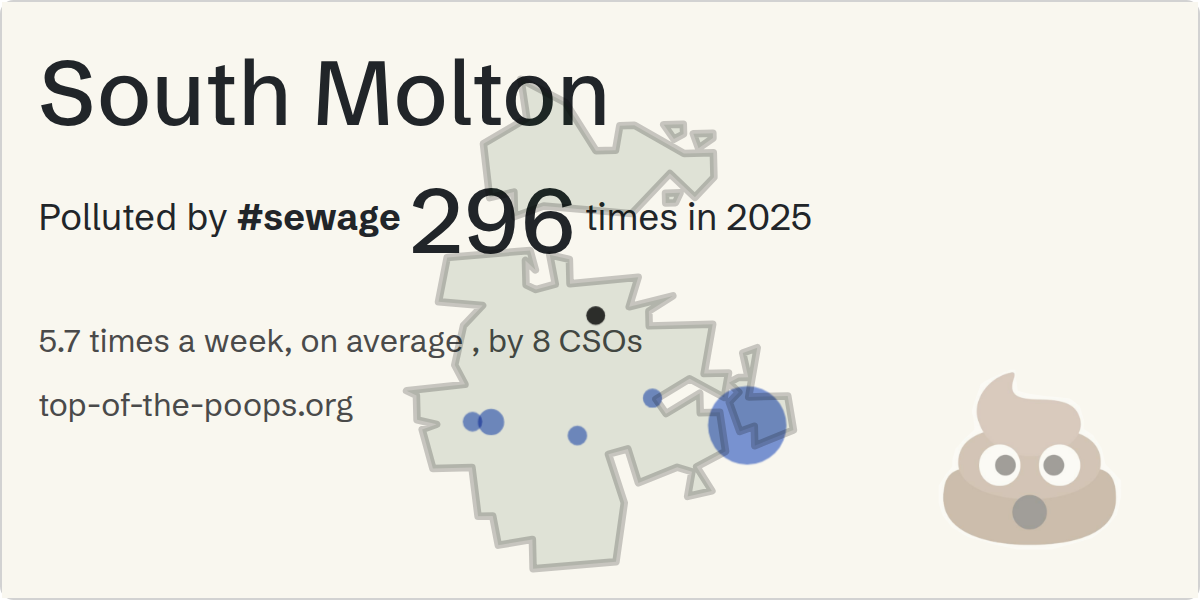 Sewage pollution map of South Molton