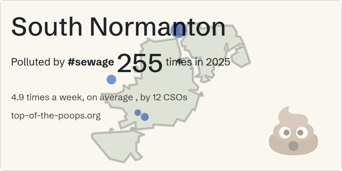Sewage pollution map of South Normanton