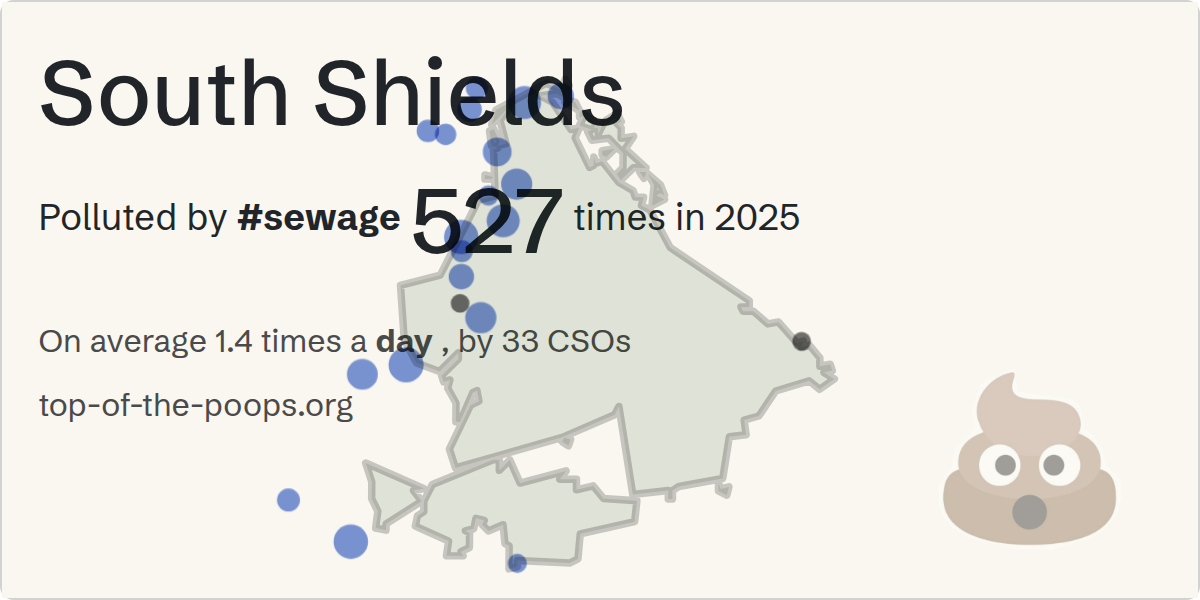 Sewage pollution map of South Shields