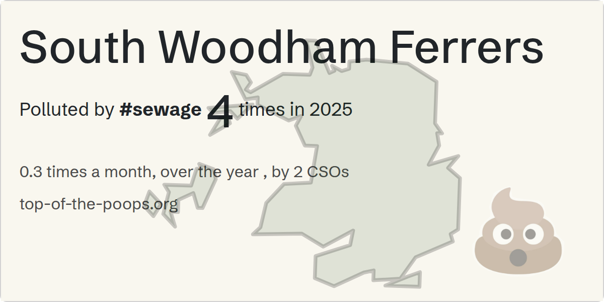 Sewage pollution map of South Woodham Ferrers