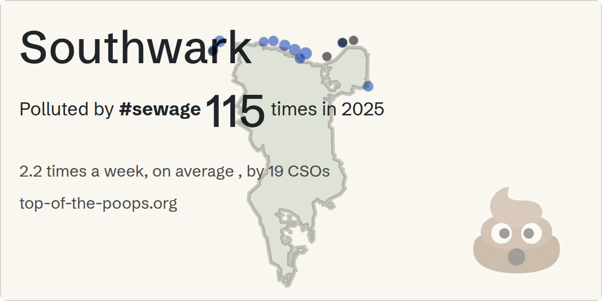 Sewage pollution map of Southwark