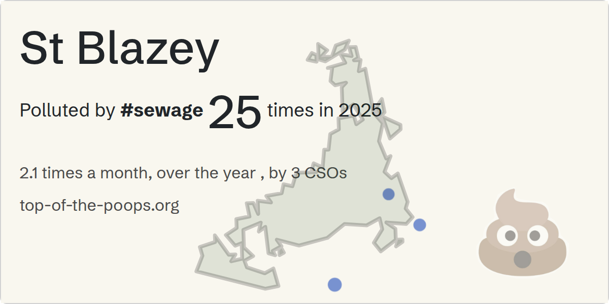 Sewage pollution map of St Blazey