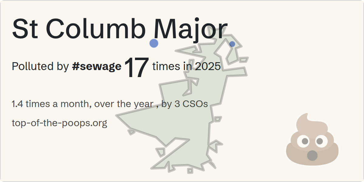 Sewage pollution map of St Columb Major