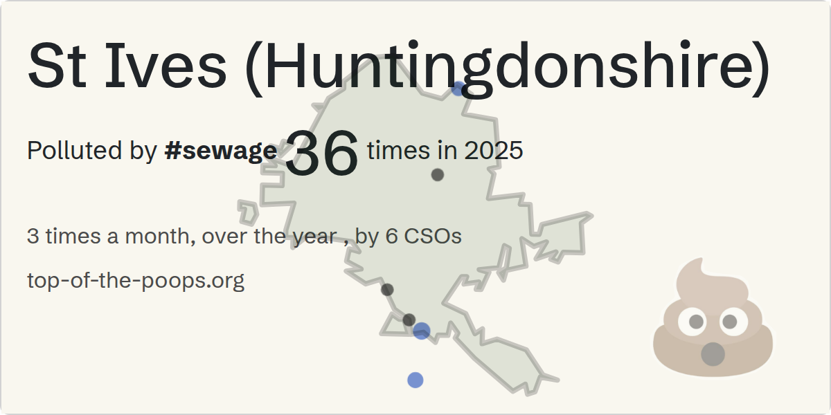 Sewage pollution map of St Ives (Huntingdonshire)